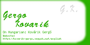 gergo kovarik business card