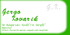 gergo kovarik business card